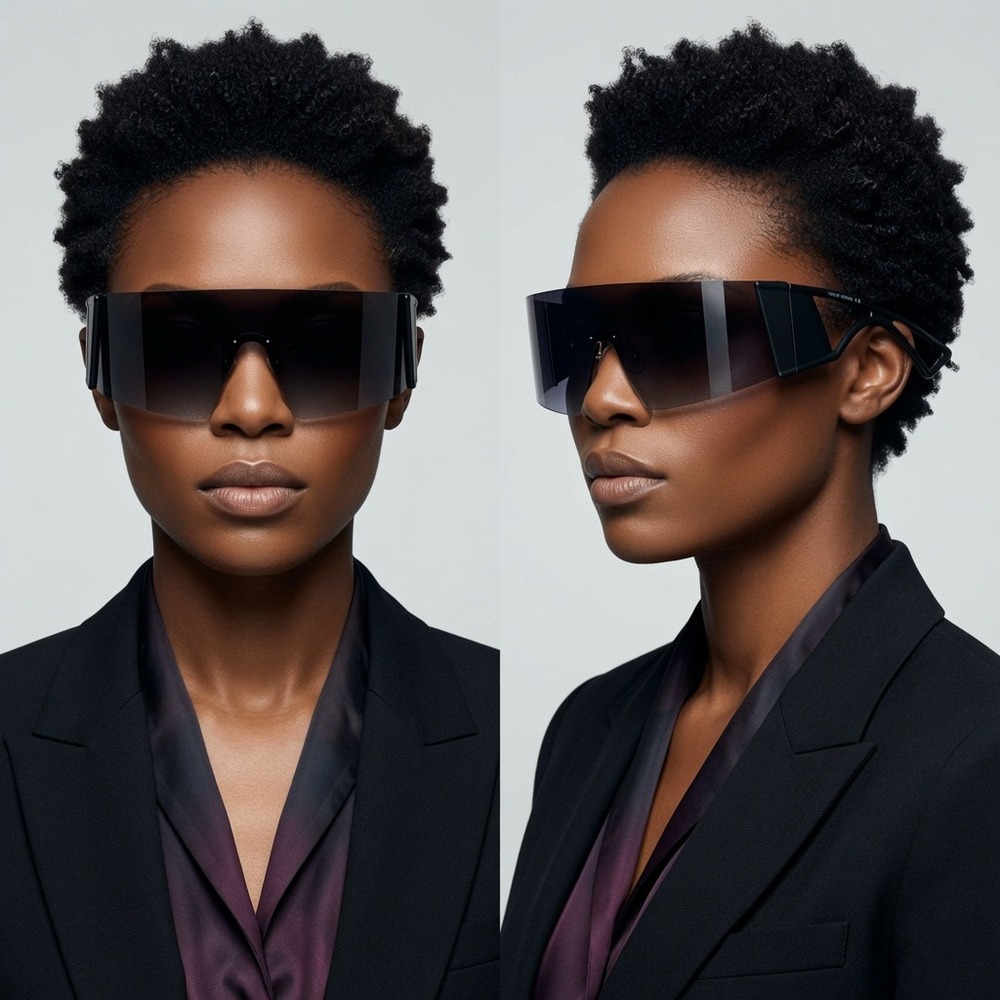 Women Sunglasses Fashion Designer Luxury Visor Futuristic Cyclops Sport Lentes